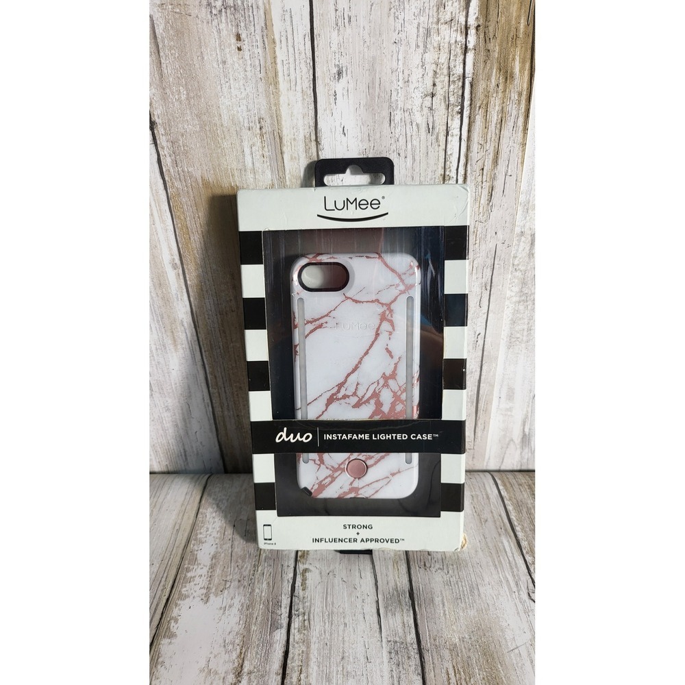LuMee Duo InstaFame Lighted iPhone Case Rose Gold Marble Strong Influencer - Picture 6 of 6